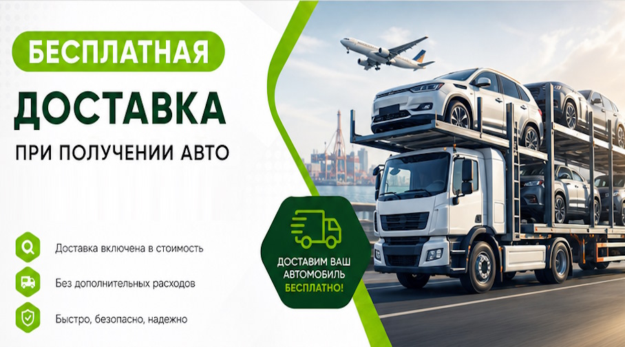 Акция! Бесплатная доставка по Альметьевске при получении авто
